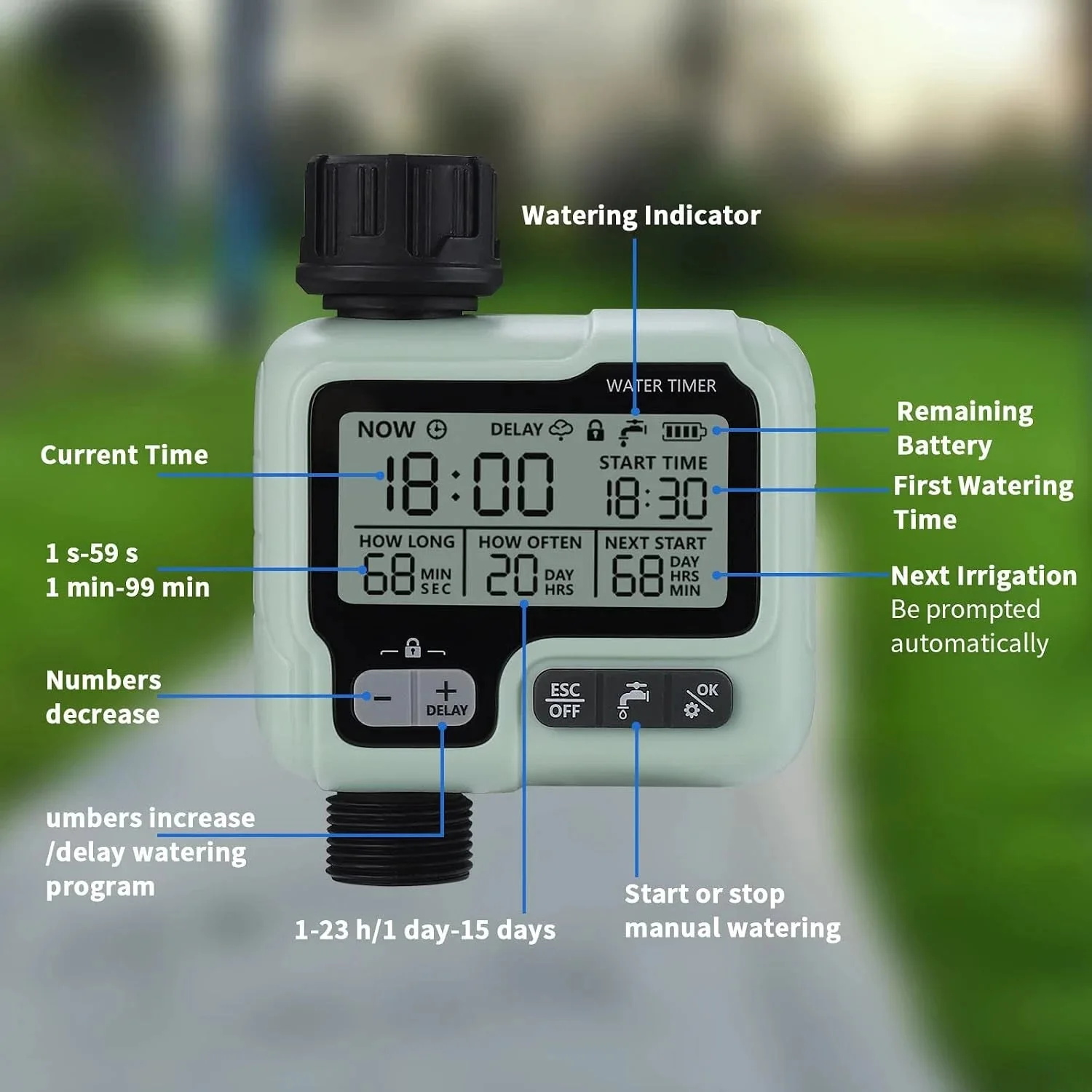 Automatic Garden Water Timer - Digital Hose Irrigation Controller detail 2